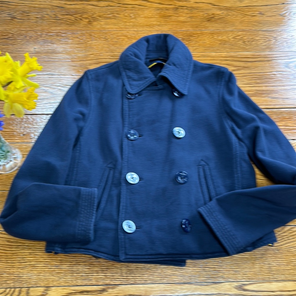 Ralph Lauren Rugby navy blue knit jacket. Blue buttons w/anchors. Size Large - Picture 1 of 12